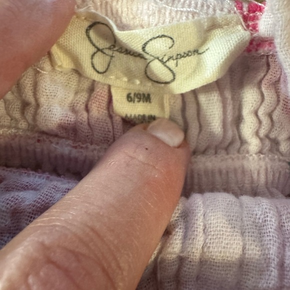 Jessica Simpson - 6-9 Month Pink and White Baby One Piece - Picture 4 of 4